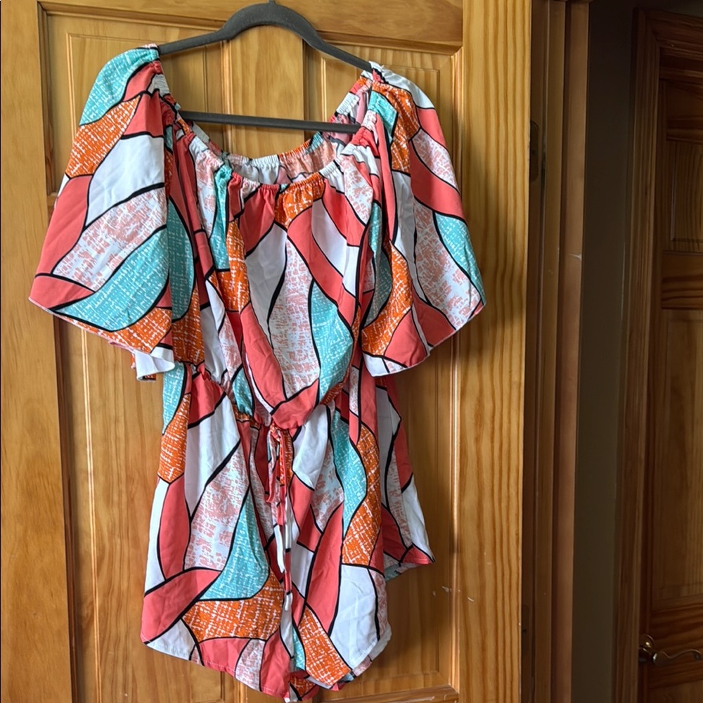 Colorful Women's Off-Shoulder Romper NWOT